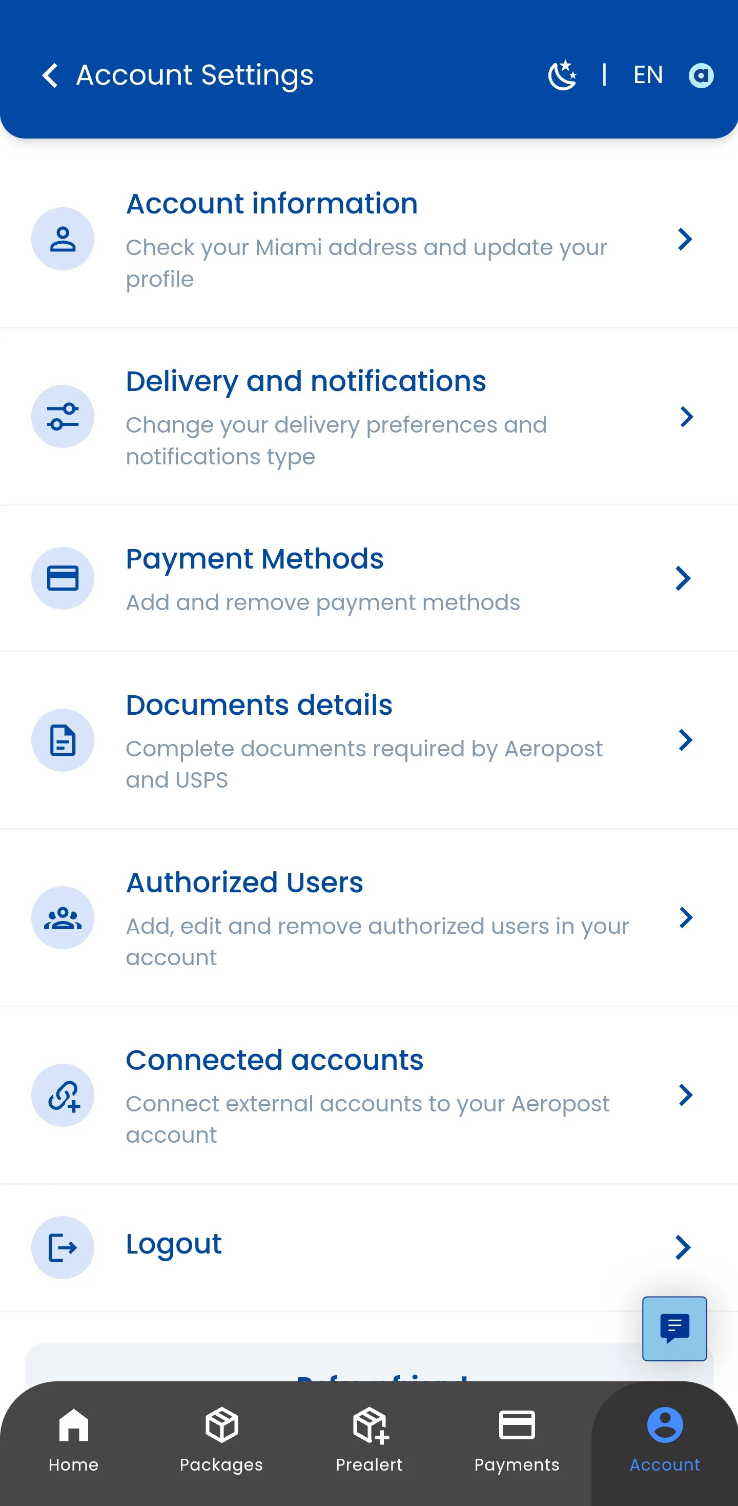 Aeropost International Courier screenshot